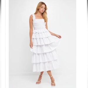 English Factory White Ruffle Dress